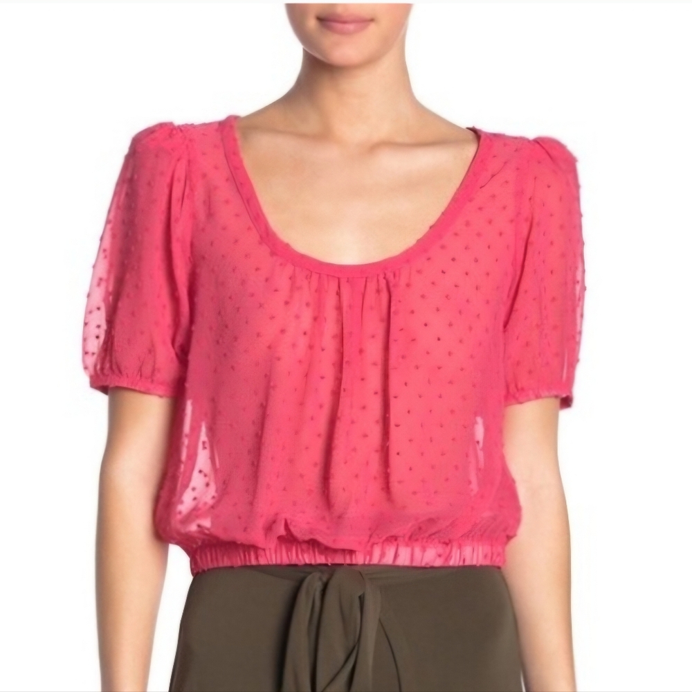NEW Socialite Pink Sheer Blouse Size XS Feminine Romantic Cocquette Girl Summer